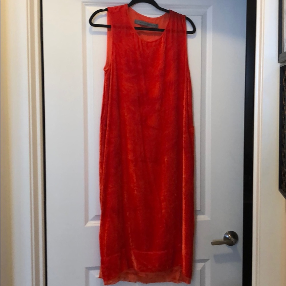 Raquel Allegra velvet orange casual dress